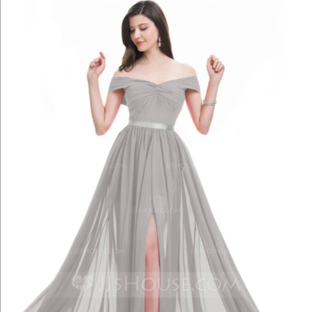 silver Bridesmaids dress